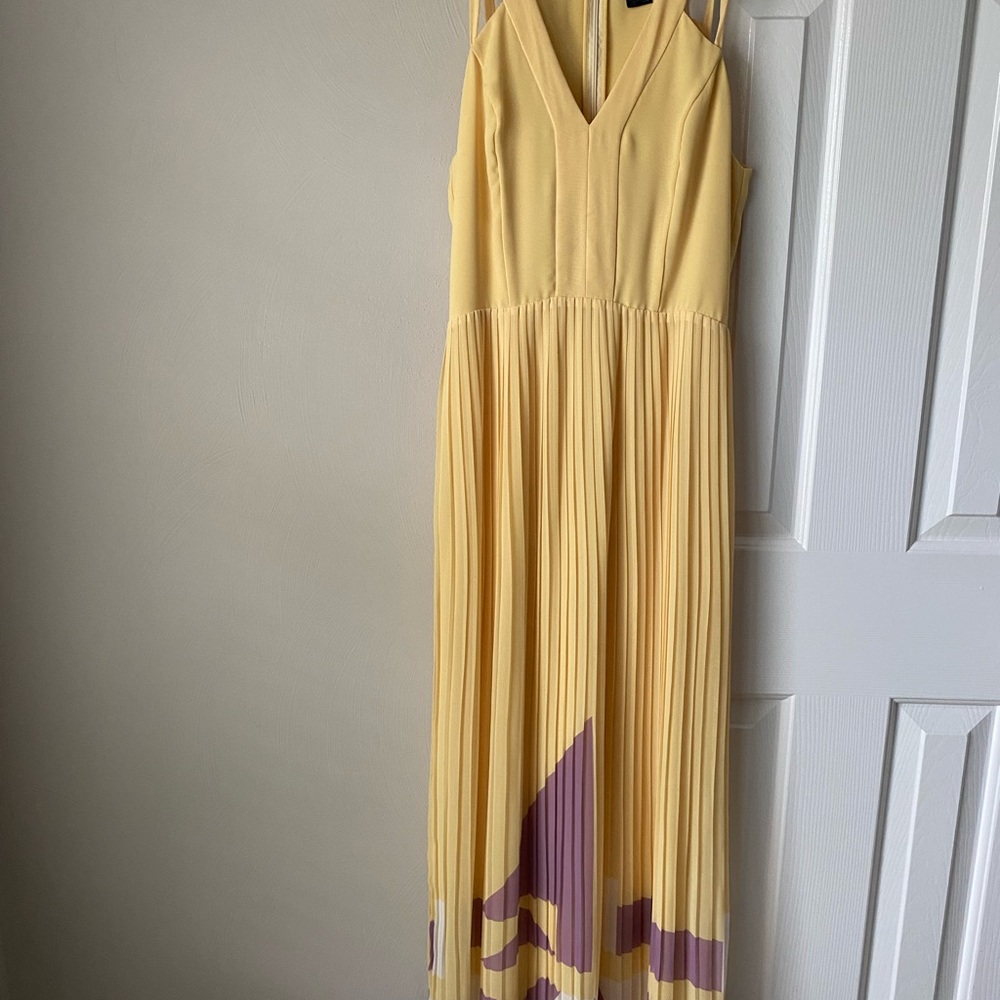 Gently worn (maybe once) French Connection gown. Color is a pale yellow